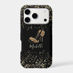Trendy Personalised High Heels Gold Black