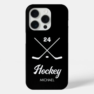 Trendy Personalised Hockey Player Name Number      iPhone 15 Pro Case