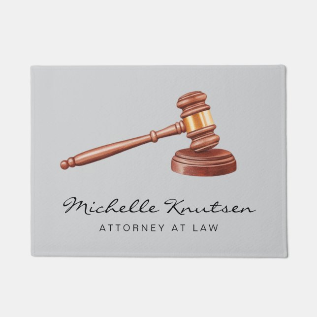 Trendy Personalised Lawyer Attorney at Law         Doormat (Front)