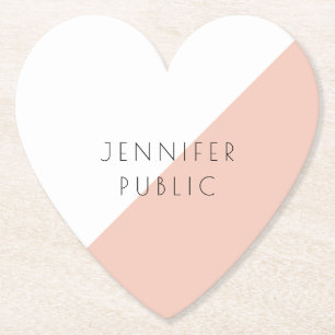 Trendy Personalised Modern Elegant Simple Template Paper Coaster