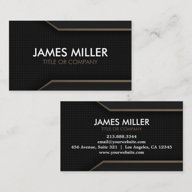 Trendy Personalised Modern Luxury Black Gold       Business Card (Front/Back)