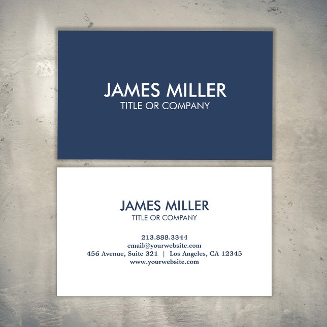 Trendy Personalised Modern Luxury White and Blue   Business Card (Creator Uploaded)