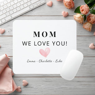 Trendy Personalised Mum We Love You Mouse Pad