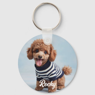 Trendy Personalised Pet Photo and Text Dog Lover   Key Ring