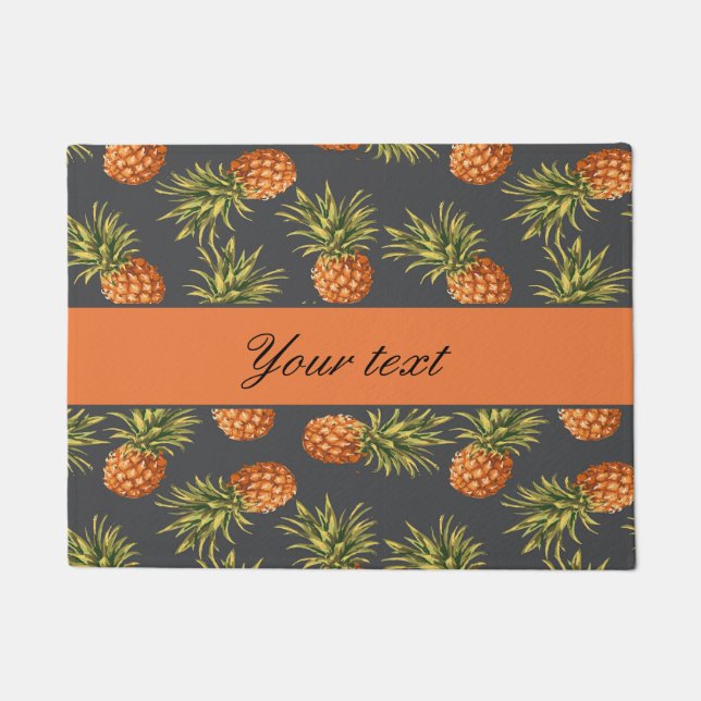Trendy Personalised Pineapple Doormat (Front)