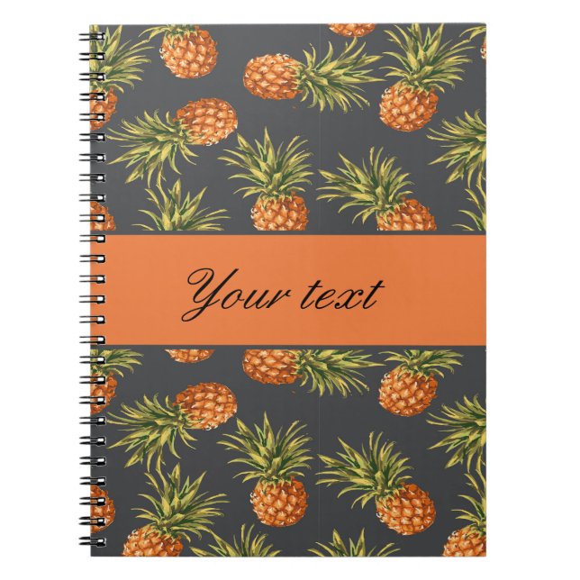 Trendy Personalised Pineapple Notebook (Front)