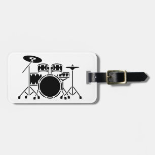 Trendy Personalised skull Drum Set Music Drummer Luggage Tag