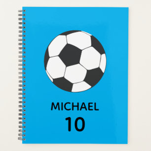Trendy Personalised Soccer Football Name & Number Planner