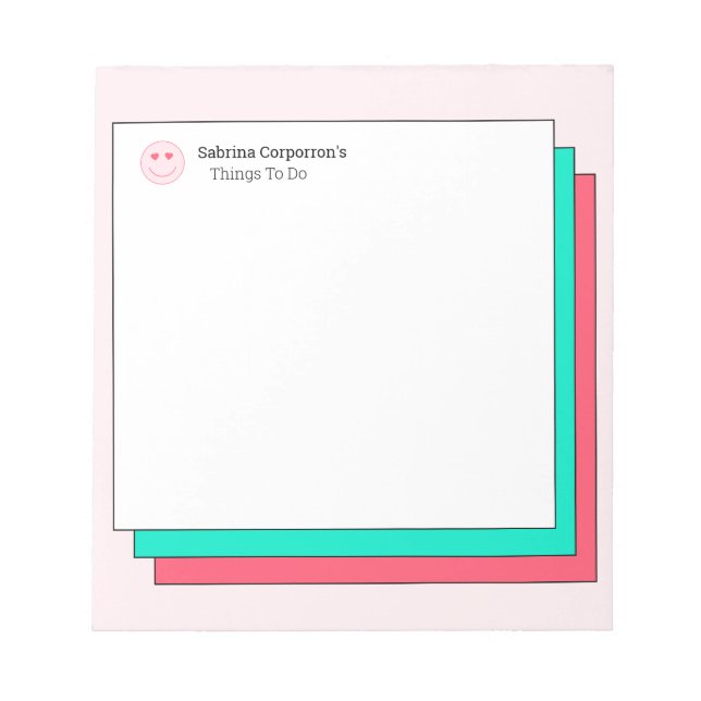 Trendy Personalised Social Post To Do List Notepad (Front)