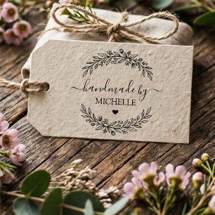 Trendy Personalised Stylish Handmade With Love Rubber Stamp