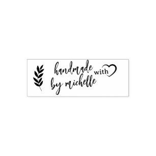 Trendy Personalised Stylish Handmade With Love Self-inking Stamp