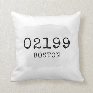 Trendy Personalised Town and Zip Code Throw Pillow