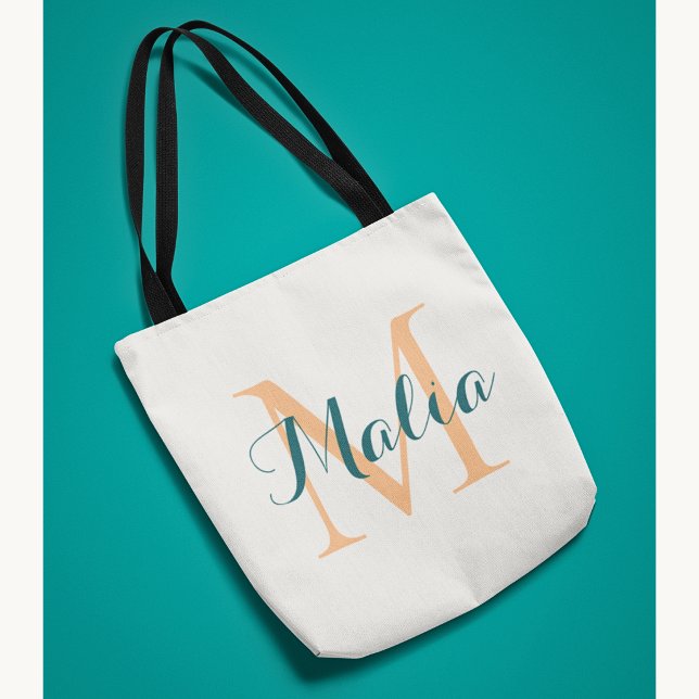 Trendy Personalised Tropical Monogram Summer Beach Tote Bag (Creator Uploaded)
