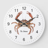 Trendy Personalised Watercolor Crab Summer Beach  