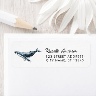 Trendy Personalised Whale  Return Address