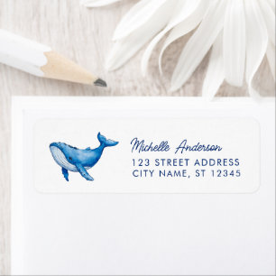 Trendy Personalised Whale Return Address