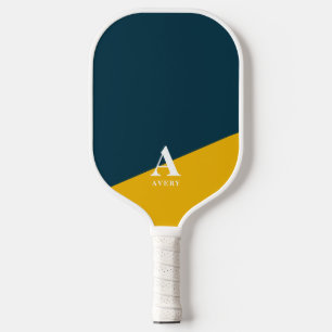 Trendy Personalised Youthful Blue Yellow Design Pickleball Paddle
