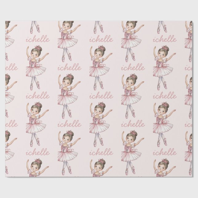 Trendy Personalized ballet Ballerina dancer     Wrapping Paper (Flat)