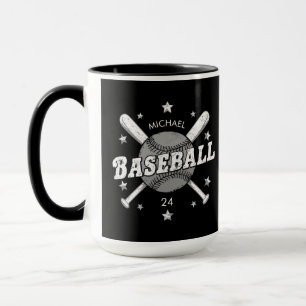 Trendy Personalized Baseball Name and Number  Mug