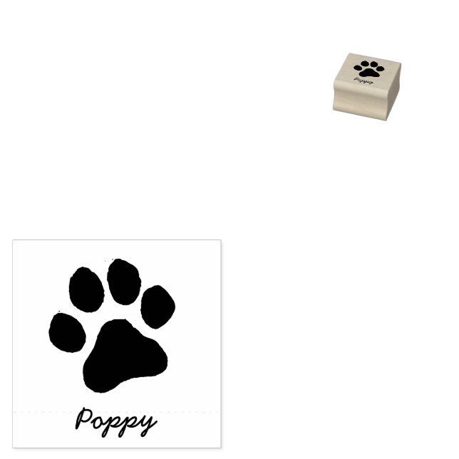 Trendy Personalized  Cat Pet Paw Print Cute        Rubber Stamp (Stamped)