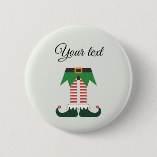 Trendy Personalized Christmas Holiday Elf Feet 6 Cm Round Badge