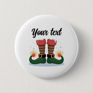 Trendy Personalized Christmas Holiday Elf Feet 6 Cm Round Badge