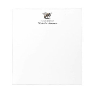 Trendy Personalized From the Desk of Honey Bee     Notepad