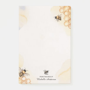 Trendy Personalized From the Desk of Honey Bee     Post-it Notes