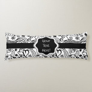 Trendy Personalized Hearts and Love Doodle Pattern Body Cushion