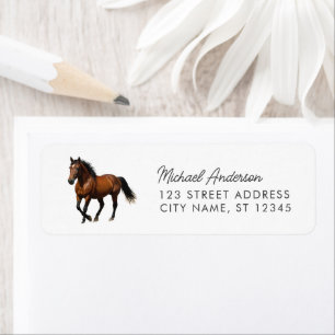 Trendy Personalized Horse Return Address