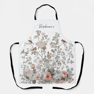Trendy  Personalized Name wildflowers & birds      Apron
