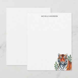 Trendy Personalized Tiger Stationery Card