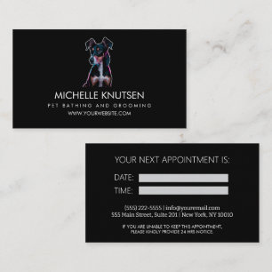 Trendy Pet Bathing and Grooming Appointment Card  