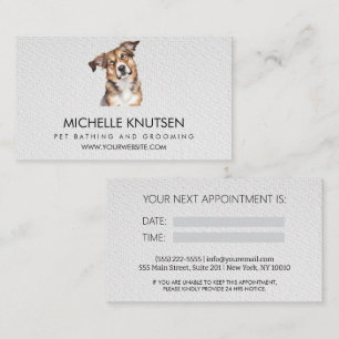 Trendy Pet Bathing and Grooming Appointment Card