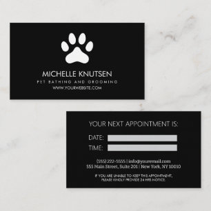 Trendy Pet Bathing and Grooming Appointment Card  