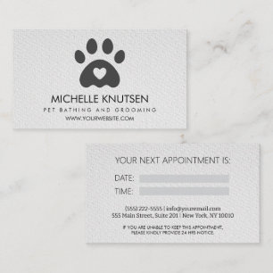 Trendy Pet Bathing and Grooming Appointment Card
