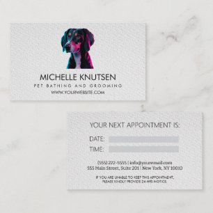 Trendy Pet Bathing and Grooming Appointment Card