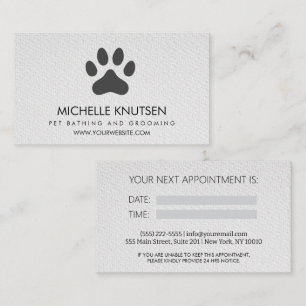 Trendy Pet Bathing and Grooming Appointment Card