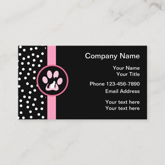 Trendy Pet Services Business Card (Front)