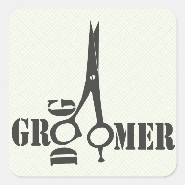 Trendy Pet Stylist Animal Salon Grooming Square Sticker (Front)