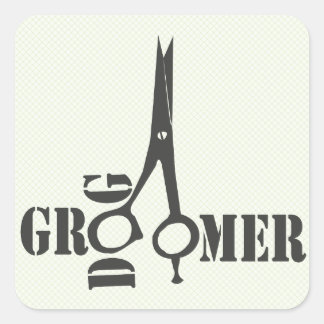 Trendy Pet Stylist Animal Salon Grooming Square Sticker