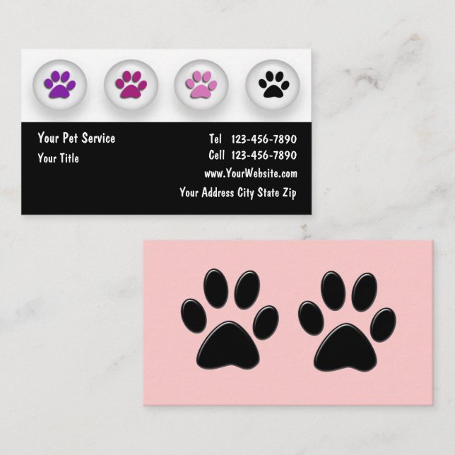 Trendy Pet Theme Business Card (Front/Back)