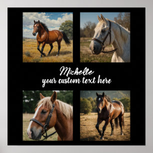 Trendy Photo Collage Personalised Horse Lover      Poster