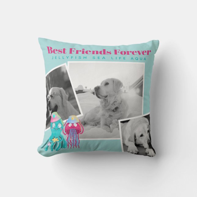 Trendy PHOTO Collage Pillows for GIRLS - Cute Fun (Front)