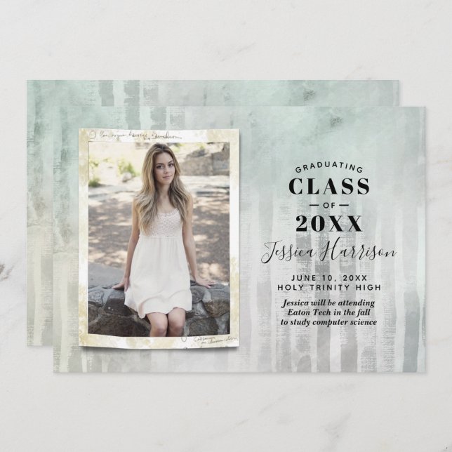 Trendy Photo Graduation Announcements (Front/Back)