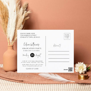 Trendy Photo Graduation Party Invitation Postcard