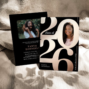 Trendy Photo Graduation Party Rose Gold