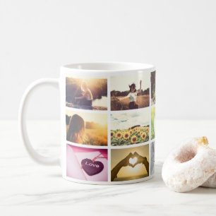 Trendy photo mosaic coffee mug