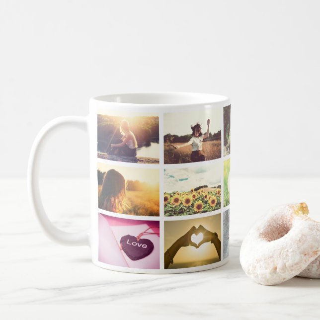 Trendy photo mosaic coffee mug (With Donut)