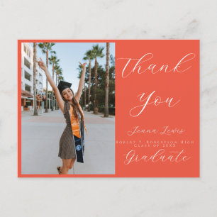 Trendy Photo Script Overlay Grad Thank You Postcard